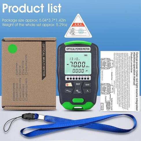 مقياس الطاقة الضوئية 4 في 1 A-D70 -70~+10 ديسيبل في الدقيقة محدد موقع الأخطاء البصري المدمج بقدرة 15 ميجاوات مع اختبار شبكة RJ45 ومقياس طاقة الألياف الضوئية LED وواجهة SC/FC/ST مع محول أنثى LC (OPM&VFL) in Kuwait