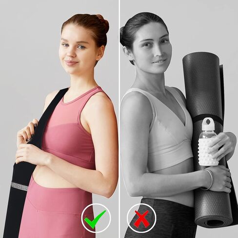 حقيبة سجادة اليوجا مع منشفة: سجادة اليوجا كبيرة الحجم وحقيبة طويلة لحمل إكسسوارات اليوجا مع جيب جانبي يناسب معظم مقاسات السجاد in Kuwait