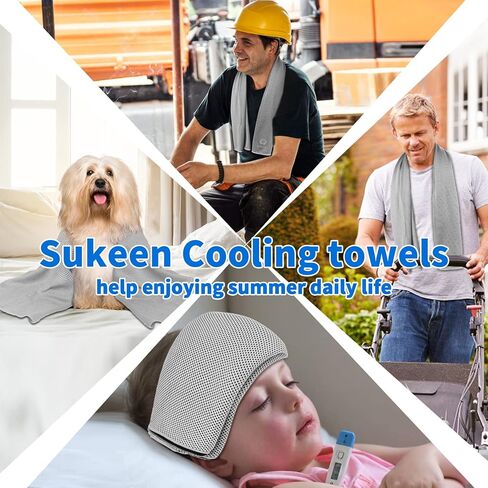 منشفة تبريد Sukeen 40 حزمة (40 بوصة × 12 بوصة) منشفة ثلج، قطعتين باردتين قابلتين للتنفس، منشفة من الألياف الدقيقة لوجه الرقبة لليوجا والرياضة والجري وصالة الألعاب الرياضية والتمارين والتخييم واللياقة البدنية والسفر والمزيد من الأنشطة in Saudi Arabia