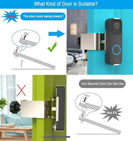 Blink Doorbell Mount(2nd Gen, 2022 Sept release),VMEI Anti-Theft Metal Mount for New Blink Doorbell,Can Be Adjusted Horizontally from 0 to 30°,No Drill, Not Need Any Screw-(304 Stainless Steel) in Saudi Arabia