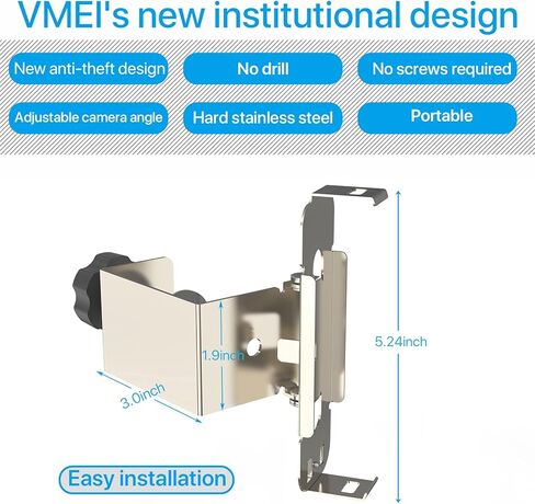 حامل جرس الباب Blink (الجيل الثاني، إصدار سبتمبر 2022)، حامل معدني مضاد للسرقة من VMEI لجرس الباب Blink الجديد، يمكن تعديله أفقيًا من 0 إلى 30 درجة، بدون مثقاب، لا يحتاج إلى أي برغي - (304 فولاذ مقاوم للصدأ) in Kuwait