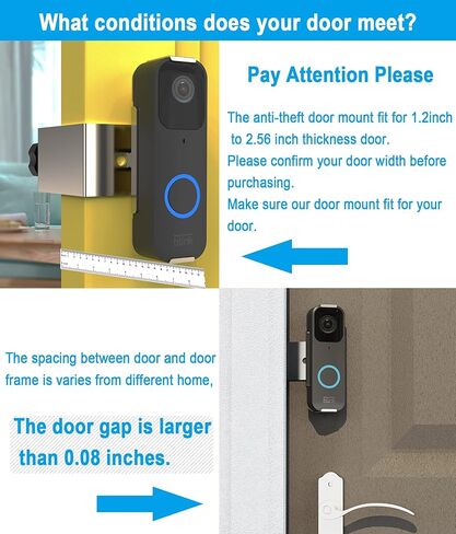 حامل جرس الباب Blink (الجيل الثاني، إصدار سبتمبر 2022)، حامل معدني مضاد للسرقة من VMEI لجرس الباب Blink الجديد، يمكن تعديله أفقيًا من 0 إلى 30 درجة، بدون مثقاب، لا يحتاج إلى أي برغي - (304 فولاذ مقاوم للصدأ) in Kuwait