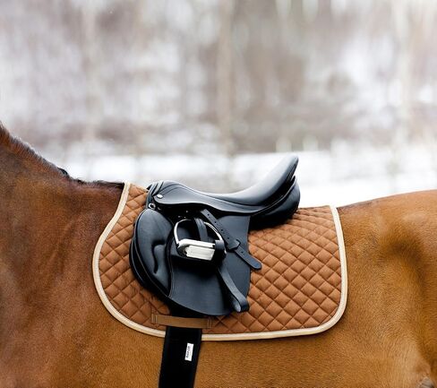 HORZE Chooze Soft Quilted Padded Lightweight All Purpose Saddle Pad for Horses - Black - Horse in Saudi Arabia