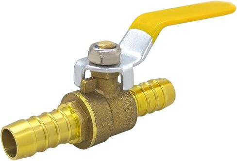Hoashing 2 قطعة 1/2 بوصة Pex Ball Valve نحاس كامل المنفذ صمام إغلاق ربع دورة ساخن (أحمر) بارد (أزرق) من صمامات إيقاف الماء Pex Fittings in Kuwait