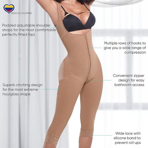 Stage 2 Colombian BBL Faja- Post Surgical Recovery Shapewear For Tummy Tucks Lipo360 or BBL Compression Garment Long Leg in Saudi Arabia