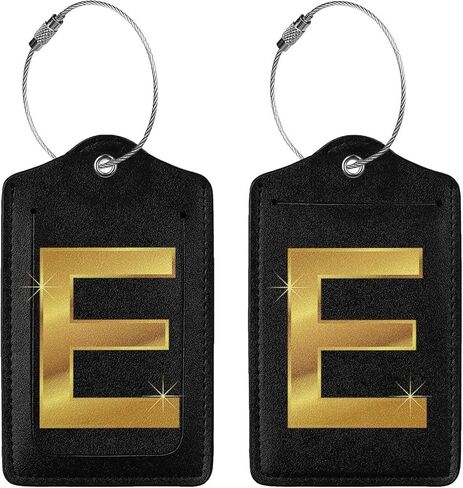 عبوتان من علامة الأمتعة الذهبية بحروف "B" لحقيبة السفر، حلقة فولاذية مع ملصق تعريف غطاء الخصوصية، هدية عيد ميلاد للسفر للرجال والنساء in Kuwait