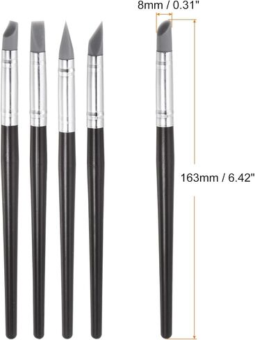 HARFINGTON 10pcs Clay Sculpting Tool Set, Clay Sculpting Shaper Rubber Tip Shaping Pen Silicone Brushes Shaping Carving Tool for Ceramic Sculpture Polymer Clay, Black in Saudi Arabia