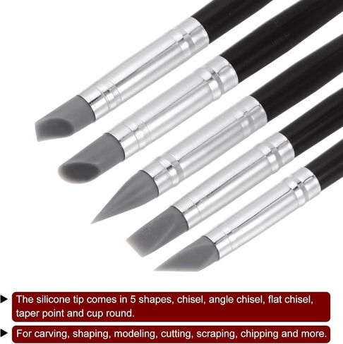 HARFINGTON 10pcs Clay Sculpting Tool Set, Clay Sculpting Shaper Rubber Tip Shaping Pen Silicone Brushes Shaping Carving Tool for Ceramic Sculpture Polymer Clay, Black in Saudi Arabia