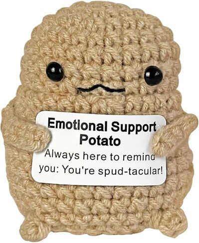 بطاطس كرينيسو للدعم العاطفي مع بطاقة إيجابية، خضروات كروشيه إيجابية، بطاطس تحفيزية إيجابية، هدية عيد ميلاد صغيرة فريدة للنساء وأصدقائها قطعة واحدة in Kuwait