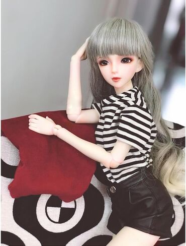 niannyyhouse 1/3 1/4 1/6 BJD Dolls Clothes Burgundy Overcoat Striped T-Shirt Leather Shorts Socks Ball Jointed Dolls Accessories Dress Up Gift (1/4BJD) in Saudi Arabia