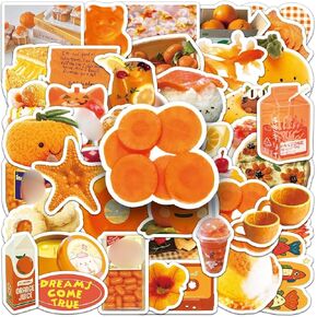50 Aesthetic Orange Stickers Pack – Cute Fruit Vinyl Decals with Citrus, Retro, Kawaii, Summer & Cottagecore Designs for Water Bottles, Laptops, Journals & Phone Cases in Kuwait