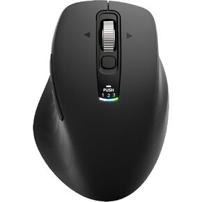 Wireless Bluetooth Mouse, Multi-Device Ergonomic Mouse with 5 Programmable Buttons, 4-Way Metal Scroll Wheel,4800 DPI Adjustable, 18-Month Battery Life, Silent Click, for Laptop, PC, Mac - Black in Kuwait