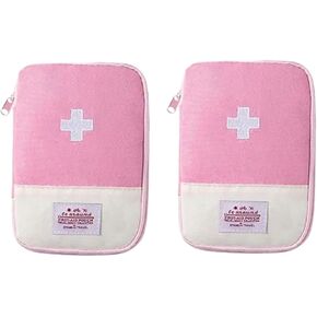 2Pcs Pink - Small First Aid Bag Empty, Empty First Aid Pouch, Mini Portable Medical Bag for Outdoor Camping Hiking Traveling Emergency Bag First Aid Kits Sports and Outdoors（15 * 10.5cm in Kuwait