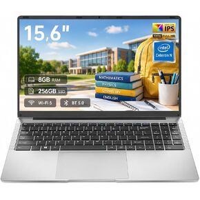 15.6" FHD IPS Laptop - 8GB RAM 256GB SSD, 4-Core Celeron N, Work Laptop Computer, USB 3.0, Win 11, Wi-Fi 5, BT5, Numpad, for Home Student and Business in Kuwait