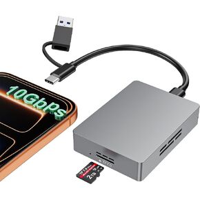 10Gbps Type C/USB A MicroSD Express Card Reader, USB 3.2 Gen 2, TF7.0 Card Read, Internal Intelligent Fan,Supports hot-swapping,Plug & Play,no Driver Required with Express microSD UHS-II Card in Saudi Arabia