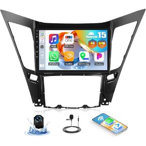 4G+64G Android 15 Car Stereo for Hyundai Sonata 2010-2015 with Wireless CarPlay Android Auto,9" HD Touchscreen Car Radio with WiFi,GPS Navigation,Bluetooth,FM/RDS SWC EQ+Backup Camera in Kuwait