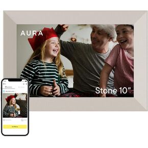 Aura Digital HD Picture Frame, Best Frame for Gifting, Carver, 10" Black (10" - Gravel) in Saudi Arabia
