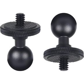 17mm Aluminum Mini Ball Stand Mount Adapter with 1/4" Screw, Compatible with Insta360 X6, X5,X4, X3, X2, X, RS, GO2 - Motorcycle & Phone Holder (2PC) Check Size Before Purchase in Saudi Arabia