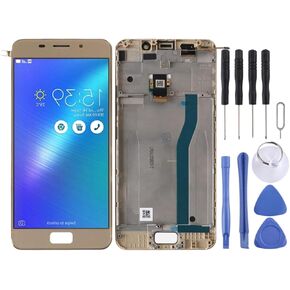 LCD Screen Digitizer Assembly with Frame Gold Compatible with Asus ZenFone3S in Kuwait