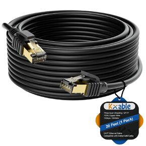 Kxable Cat 7 Ethernet Cable 50 Feet, Long High Speed Internet Cord, CAT7 RJ45 LAN Network Cable, Triple Shielding SFTP 10Gbps 600Mhz Patch Cable, Compatible with CAT6A CAT6 CAT5E CAT5 Cable in Saudi Arabia
