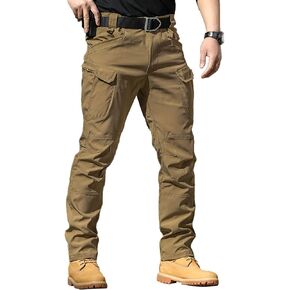 Cargo Work Pants for Men Tactical Stretch Waterproof Travel Casual Hiking Trouser with Multi Pockets (No Belt) in Kuwait