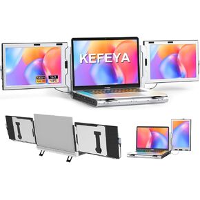 KEFEYA Laptop Screen Extender for 11"-17" Laptop, Upgraded 360° Rotation Triple Monitor for Laptop- 10.1" Portable Screen Extender Full IPS - HDMI/USB-A/Type-C Plug & Play for Wins/Mac/Chrome in Saudi Arabia