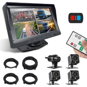VSYSTO H10 4CH 1080P Dash Cam with 10'' HD LCD Display Front Left Right Rear 360 View Backup Camera System IR Night Vision IPX7 Waterproof and 1TB Memory Card Support in Saudi Arabia