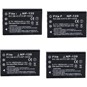 NP-120 1800mAH 3.7V Camera Battery - Compatible with Fuji M603 MX4 MX500 F10 F11(1battery) in Kuwait