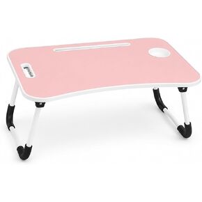Foldable Laptop Bed Tray Table with Cup Holder, Pink in Kuwait