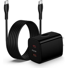 25W Samsung Fast Charger Type C for Samsung Galaxy A17 A16 5G A15 5G A14 A57 A37 A36 A56 A26 A55 A35 S26 Ultra S25 S24 S23 S22 S21 Z Flip7 Fold7,Google Pixel 10a,USB C Block Charger 6FT Charging Cord in Kuwait