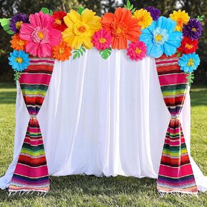 Tingjoo 79x39 Inch, 34 Pcs Mexican Fiesta Decorations Set, Rainbow, Vintage in Saudi Arabia