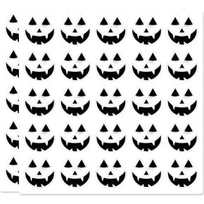 Scary Black Jack-o-Lantern Face Halloween 50 Pack 1 Inch Vinyl Stickers in Kuwait