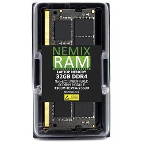 NEMIX RAM 32GB (1X32GB) DDR4 3200MHZ PC4-25600 2Rx8 1.2V CL22 260-PIN Non-ECC SODIMM Unbuffered Laptop PC Computer Memory Compatible with Dell SNPP6FH5C/32G AB120716 in Kuwait
