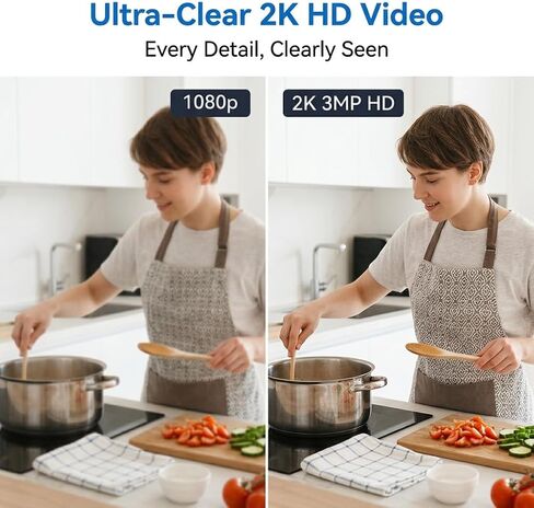 Dual-Band WiFi Wireless Indoor Camera, 2K Video & Night Vision in Kuwait