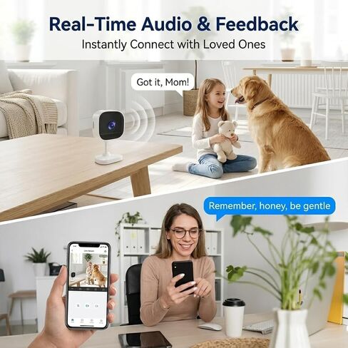 Dual-Band WiFi Wireless Indoor Camera, 2K Video & Night Vision in Kuwait