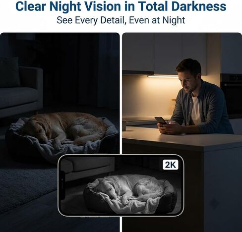 Dual-Band WiFi Wireless Indoor Camera, 2K Video & Night Vision in Kuwait