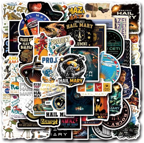 56pcs Project Stickers for Hail Mary Fans, Aamze Merch for Movie Lovers, Astrophage Fuel Space Theme Decals for Laptops Guitars Notebooks in Kuwait