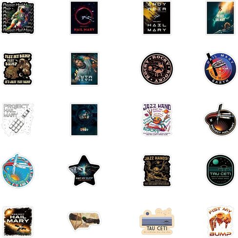 56pcs Project Stickers for Hail Mary Fans, Aamze Merch for Movie Lovers, Astrophage Fuel Space Theme Decals for Laptops Guitars Notebooks in Kuwait