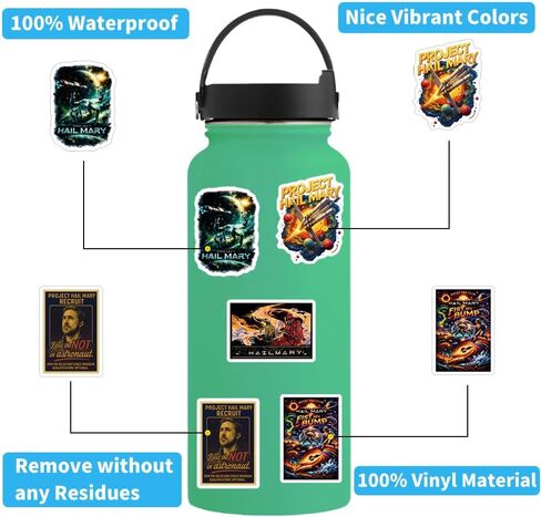 56pcs Project Stickers for Hail Mary Fans, Aamze Merch for Movie Lovers, Astrophage Fuel Space Theme Decals for Laptops Guitars Notebooks in Kuwait