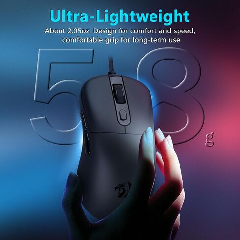 Redragon Wired Gaming Mouse, Lightweight, 6 Programmable Buttons, Black in Kuwait