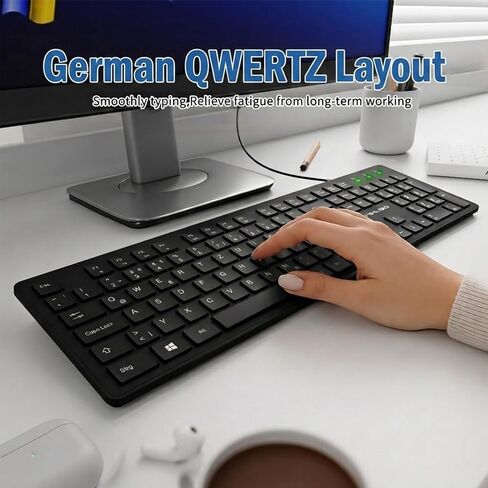 German Keyboard QWERTZ Layout Wired USB,(Not Fading Character) Laptop/PC in Kuwait