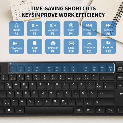 German Keyboard QWERTZ Layout Wired USB,(Not Fading Character) Laptop/PC in Kuwait