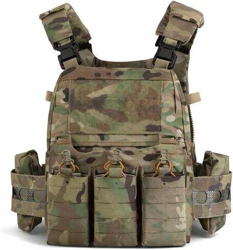 UniPro VE-75 Tactical Vest, Quick Release Adjustable Waist & Shoulder, Triple 7.62 5.56 Mag Pouch, 500D Nylon in Saudi Arabia