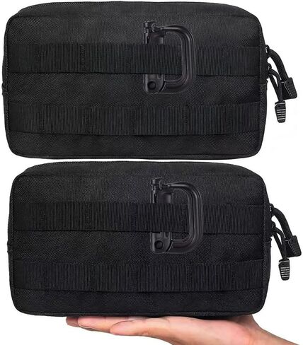 2 Pack Tactical Molle Admin Pouch, Multi-Purpose EDC Tool Organizer Horizontal Modular Work Bag Military Backpack Accessories EMT Attachment Waist Belt Pouch in Kuwait
