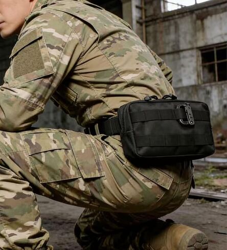2 Pack Tactical Molle Admin Pouch, Multi-Purpose EDC Tool Organizer Horizontal Modular Work Bag Military Backpack Accessories EMT Attachment Waist Belt Pouch in Kuwait