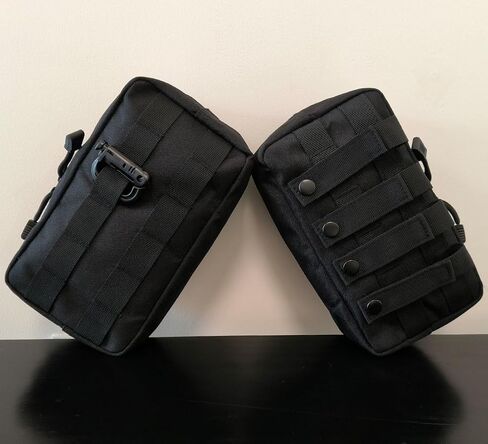 2 Pack Tactical Molle Admin Pouch, Multi-Purpose EDC Tool Organizer Horizontal Modular Work Bag Military Backpack Accessories EMT Attachment Waist Belt Pouch in Kuwait