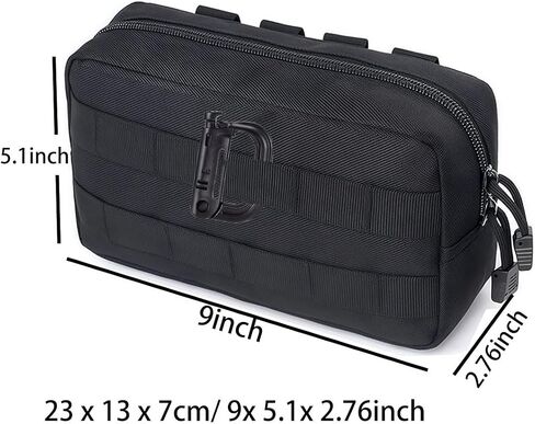 2 Pack Tactical Molle Admin Pouch, Multi-Purpose EDC Tool Organizer Horizontal Modular Work Bag Military Backpack Accessories EMT Attachment Waist Belt Pouch in Kuwait