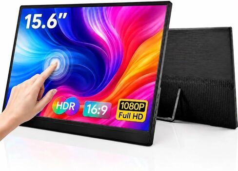 15.6" Touchscreen Portable Monitor, 1080P FHD IPS External Display in Kuwait