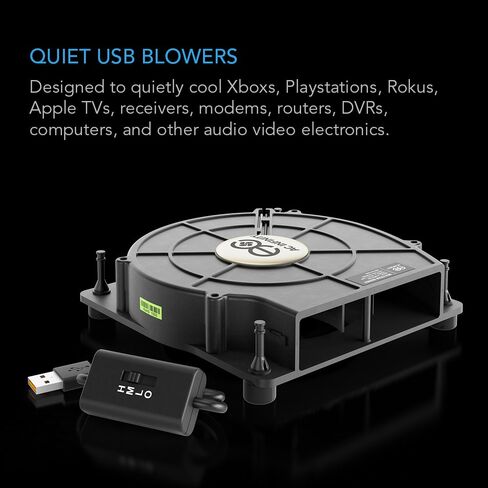 AC Infinity MULTIFAN S2, Quiet 120mm USB Blower Fan with Speed Control, UL-Certified for Receiver DVR Xbox Modem AV Cabinet Cooling (Pack of 2) in Kuwait
