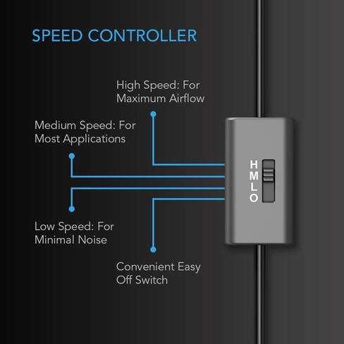 AC Infinity MULTIFAN S2, Quiet 120mm USB Blower Fan with Speed Control, UL-Certified for Receiver DVR Xbox Modem AV Cabinet Cooling (Pack of 2) in Kuwait